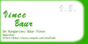 vince baur business card